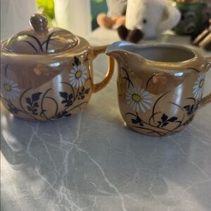 Floral Tea Set with Creamer